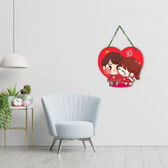 Fashcraft Cute Couple Wall Hanging for Home Decor – Valentine Gift for Girlfriend, Boyfriend, Husband & Wife | Romantic Bedroom & Living Room Wall Art