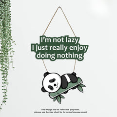 Fashcraft Lazy Panda Printed Wooden Wall Hanging with Quotes for Home Decor | Cute Panda Wall Art for Living Room, Bedroom & Office
