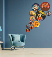 Fashcraft Decorative Wooden Wall Hanging – Stylish Modern Wall Art for Home & Office | Living Room & Bedroom Décor | Pack of 11 Pieces (WPS_143N)