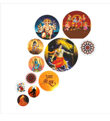 Fashcraft Decorative Wooden Wall Hanging – Stylish Modern Wall Art for Home & Office | Living Room & Bedroom Décor | Pack of 11 Pieces (WPS_143N)