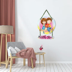 Fashcraft Cute Couple Wooden Wall Hanging for Home Decor | Romantic Couple Gift & Valentine Wall Art