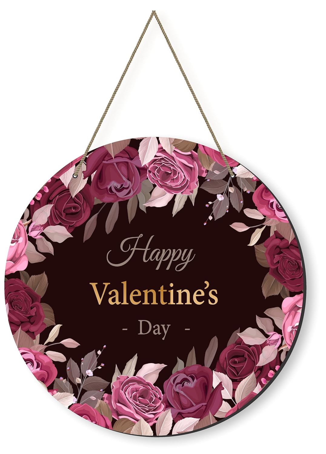 Fashcraft Premium Valentine’s Day Wooden Couple Wall Hanging – Printed Love Couples Wall Décor for Home & Office | 16-Inch Romantic Gift