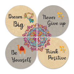 Fashcraft Dream Big Quotes Wooden Wall Hanging Set of 4 for Home Decor | Modern Wall Art for Living Room, Bedroom & Office