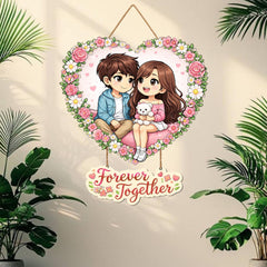 Fashcraft Premium Couple Wall Hanging – Forever Together Romantic Wall Décor | Valentine Gift for Girlfriend, Boyfriend, Husband & Wife