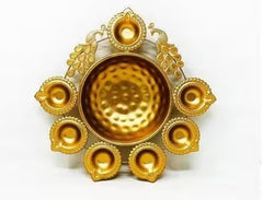 Peacock Design Urli Bowl – 10” Decorative Diya Bowl for Floating Flowers & Tea Light Candles | Diwali & Home Decor