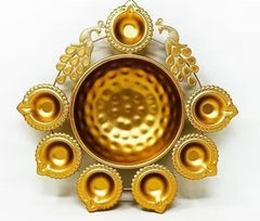 Peacock Design Urli Bowl – 10” Decorative Diya Bowl for Floating Flowers & Tea Light Candles | Diwali & Home Decor