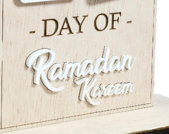 Wooden Ramadan Countdown Calendar – Ramadan Mubarak to Eid Countdown Décor | Islamic Table Decoration & Gift