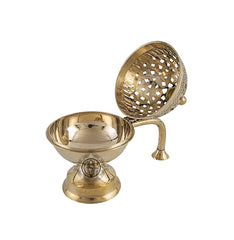 Brass Loban Dhoop Dani – Dhuna & Dhuni Incense Burner for Home Purification – Traditional Brass Dhooni Burner (Medium)