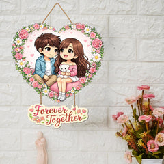 Fashcraft Premium Couple Wall Hanging – Forever Together Romantic Wall Décor | Valentine Gift for Girlfriend, Boyfriend, Husband & Wife