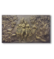 5x3 Feet Radha Krishna 3D Elevation Sculpture Relief Mural Wall Art