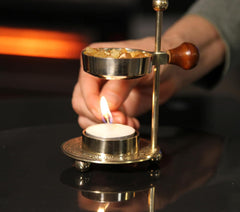 Adjustable Resin Incense Burner – Tea Light Candle & Charcoal Incense Holder for Home Fragrance & Spiritual Decor