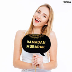 Ramadan Party Decorations Set – Ramadan Kareem Banner & Eid Mubarak Props Combo (16 Pcs) Home Décor