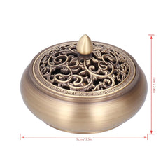 Pure Brass Incense Burner – Cone, Stick & Coil Incense Holder – Bakhoor & Resin Burner for Home & Meditation