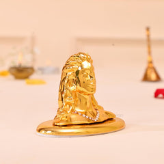 Adiyogi Shiva Idol – Metal Shine Mahadev Statue for Car Dashboard, Home Pooja, Lord Shankara Decorative Showpiece, Spiritual Home Decor