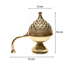 Brass Loban Dhoop Dani – Dhuna & Dhuni Incense Burner for Home Purification – Traditional Brass Dhooni Burner (Medium)