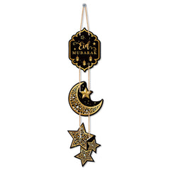 Fashcraft Eid Mubarak Hanging Wall Décor | Crescent Moon & Star Islamic Home Decoration
