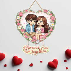 Fashcraft Premium Couple Wall Hanging – Forever Together Romantic Wall Décor | Valentine Gift for Girlfriend, Boyfriend, Husband & Wife