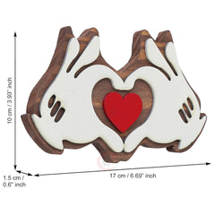 Fashcraft Wooden Handcrafted Hands Holding Red Heart Wall Art Showpiece – Valentine Gift for Girlfriend, Boyfriend, Husband & Wife