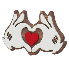 Fashcraft Wooden Handcrafted Hands Holding Red Heart Wall Art Showpiece – Valentine Gift for Girlfriend, Boyfriend, Husband & Wife
