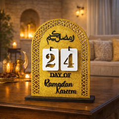 Ramadan Kareem Countdown Calendar | Ramadan to Eid Mubarak Table Décor | Islamic Home Decoration