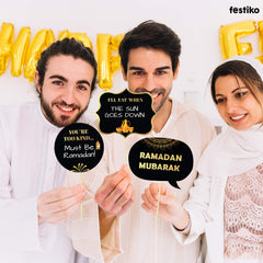 Ramadan Party Decorations Set – Ramadan Kareem Banner & Eid Mubarak Props Combo (16 Pcs) Home Décor