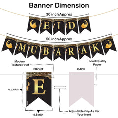 Ramadan Party Decorations Set – Ramadan Kareem Banner & Eid Mubarak Props Combo (17 Pcs) Home Décor