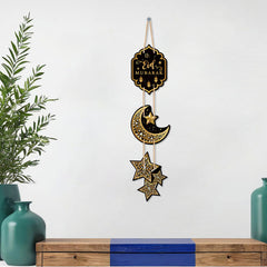 Fashcraft Eid Mubarak Hanging Wall Décor | Crescent Moon & Star Islamic Home Decoration