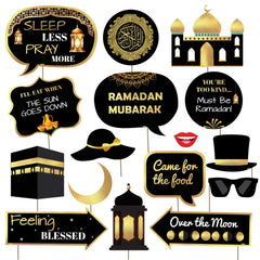Ramadan Party Decorations Set – Ramadan Kareem Banner & Eid Mubarak Props Combo (16 Pcs) Home Décor
