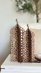 Minaret Shape Wood DIY Art & Craft Base Set for Painting & Resin Work | 11x4 & 10x3.5 Inches | 2.7mm Thickness | Pack of 2 | Cliths