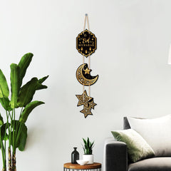 Fashcraft Eid Mubarak Hanging Wall Décor | Crescent Moon & Star Islamic Home Decoration