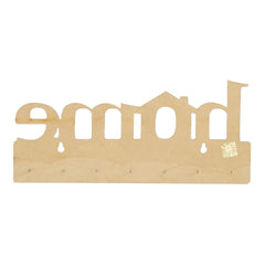 Fashcrafts Wooden Key Holder with 7 Hooks – Decorative Wall Mounted Key Rack for Home, Entryway, Office – 29x13.5 cm, Brown