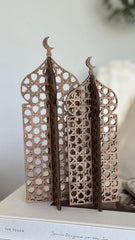 Minaret Shape Wood DIY Art & Craft Base Set for Painting & Resin Work | 11x4 & 10x3.5 Inches | 2.7mm Thickness | Pack of 2 | Cliths