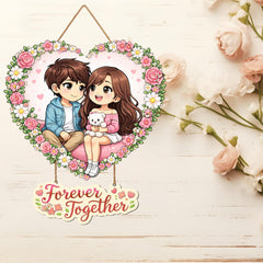 Fashcraft Premium Couple Wall Hanging – Forever Together Romantic Wall Décor | Valentine Gift for Girlfriend, Boyfriend, Husband & Wife