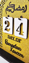 Ramadan Kareem Countdown Calendar | Ramadan to Eid Mubarak Table Décor | Islamic Home Decoration