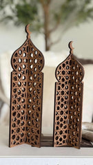 Minaret Shape Wood DIY Art & Craft Base Set for Painting & Resin Work | 11x4 & 10x3.5 Inches | 2.7mm Thickness | Pack of 2 | Cliths