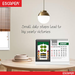 Islamic Desk Calendar 2026 – A5 Muslim Table Calendar with Allah Calligraphy | Ramadan & Eid Gift