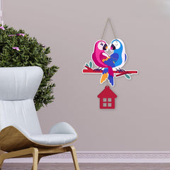 Fashcraft Cute Pair of Macaw Parrots Wooden Wall Hanging for Home Decor | Garden, Balcony, Office & Cafe Decoration