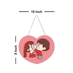 Fashcraft Cute Couple Wooden Wall Hanger for Home Decor | Romantic Gift for Girlfriend & Couples
