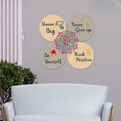 Fashcraft Dream Big Quotes Wooden Wall Hanging Set of 4 for Home Decor | Modern Wall Art for Living Room, Bedroom & Office