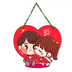 Fashcraft Cute Couple Wall Hanging for Home Decor – Valentine Gift for Girlfriend, Boyfriend, Husband & Wife | Romantic Bedroom & Living Room Wall Art