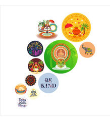 Fashcraft Decorative Wooden Wall Hanging – Stylish Modern Wall Art for Home & Office | Living Room & Bedroom Décor | Pack of 11 Pieces (WPS_145N)