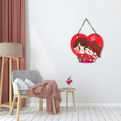 Fashcraft Cute Couple Wall Hanging for Home Decor – Valentine Gift for Girlfriend, Boyfriend, Husband & Wife | Romantic Bedroom & Living Room Wall Art