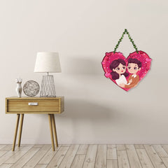 Fashcraft Wood Couple Wall Hanging for Home Decor – Valentine Gift for Girlfriend, Boyfriend, Husband & Wife | Romantic Bedroom & Living Room Art