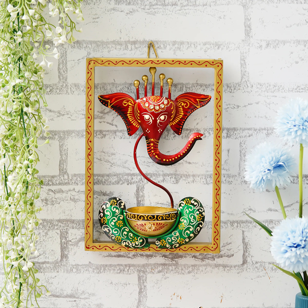 Lord Ganesha Tealight Candle Holder with Frame