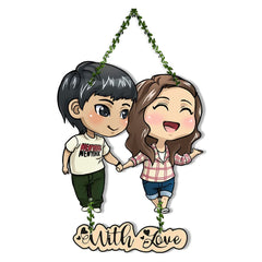 Fashcraft Couple Wall Hanging for Home Decor – Valentine’s Day Gift for Girlfriend, Boyfriend, Husband & Wife | Romantic Bedroom Art