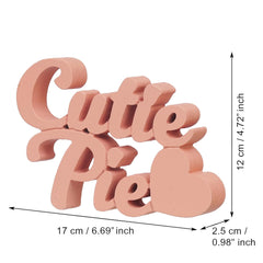 Fashcraft Peach “Cutie Pie” Romantic Wooden Showpiece with Heart Symbol – Home Decor Gift for Valentine’s Day, Anniversary & Birthday