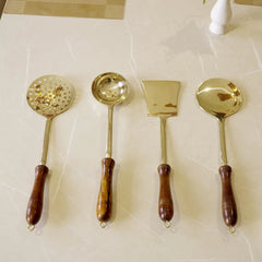 Pure Brass Cooking Utensil Set | Traditional Indian Kitchen Cutlery