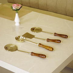 Pure Brass Cooking Utensil Set | Traditional Indian Kitchen Cutlery