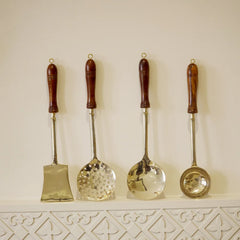 Pure Brass Cooking Utensil Set | Traditional Indian Kitchen Cutlery