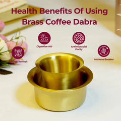 Pure Brass Coffee Dabra Set-Matte Finish Traditional South Indian Filter Coffee Cup